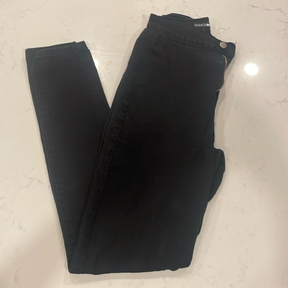 Fashion Nova Perfectly Classic Super High Waste Black Skinny Jeans Size 5 - Picture 5 of 9